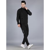 5 - John Ally Men's Gym Tracksuit with Zipper Pockets,  Black  Small 