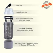 5 - Love4ride Shakeit Protein Shaker Bottle,  Grey  500 ml 