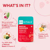 4 - HealthKart HK Vital Biotin,  7 gummies  Strawberry