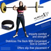 5 - MuscleXP Weight Lifting Gym Belt,  Blue  Medium 