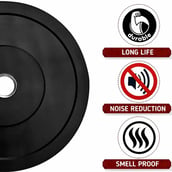 3 - BULLAR Rubber Spare Weight Plates Set for Home Gym,  Black (2 Pair)  2.5 kg 