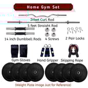 2 - BULLAR 30 kg Rubber Home Gym Set