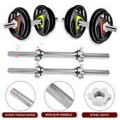 3 - BULLAR 70 kg Professional Metal Integrated Rubber Coated Home Gym Set