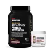 GNC Amp Gold Series 100% Whey Protein Advanced 2lb & Creatine Monohydrate 0.22lb Combo,  2 Piece(s)/Pack  Delicious Strawberry & Unflavoured 