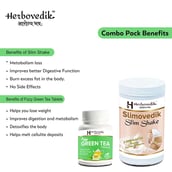 2 - Herbovedik Slim Shake & Fizzy Green Tea Tablets Combo,  2 Piece(s)/Pack  Unflavoured 