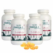 1 - Lipomic Healthcare Omega-3 Fish Oil 1000mg (Pack of 4), 60 softgels