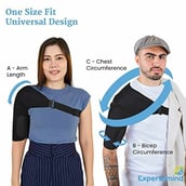 3 - Expertomind Shoulder Support with Adjustable Brace Strap,  Black  Free Size 