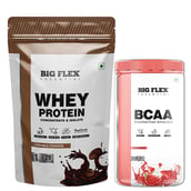 1 - Big Flex Essential Whey Protein Concentrate & Isolate,  2.2 lb  Cream & Cookies with Bigflex Essential Bcaa Watermelon 250g 
