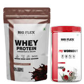 Big Flex Essential Whey Protein Concentrate & Isolate, 2.2 lb Chocolate Truffle with Bigflex Essential Pre-Workout Lychee 400g