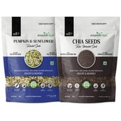 1 - NourishVitals Healthy Munching Combo, Pumpkin & Sunflower Roasted + Chia Raw Unroasted Seeds 2 Piece(s)/Pack