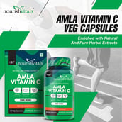 3 - NourishVitals Amla Vitamin C, 60 veggie capsule(s) Unflavoured (Pack of 3)