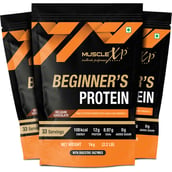1 - MuscleXP Beginner's Protein with Digestive Enzymes, 2.2 lb Belgium Chocolate (Pack of 3)