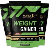 1 - MuscleXP Weight Gainer with Digestive Enzymes, 2.2 lb Belgium Chocolate (Pack of 3)