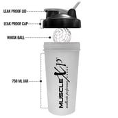2 - MuscleXP Gym Shaker, White & Black 600 ml