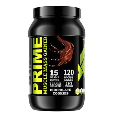 Big Flex Prime Muscle Mass Gainer, 2.2 lb Chocolate Cookies