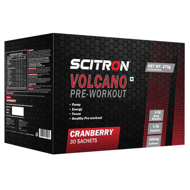 Scitron Volcano Pre Workout,  30 sachets/pack  Cranberry 