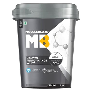 MuscleBlaze Biozyme Performance Whey Protein Powder (Old MRP), 8.8 lb Rich Chocolate