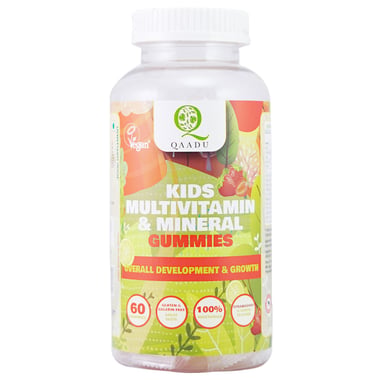Qaadu Kids Multivitamin & Minerals, 60 gummies Strawberry & Lemon