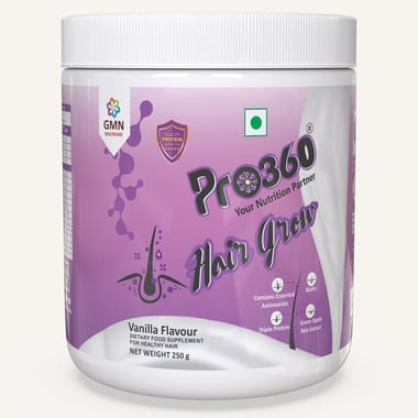 PRO360 Hair Grow Nutritional Beverage Mix, 250 g Vanilla