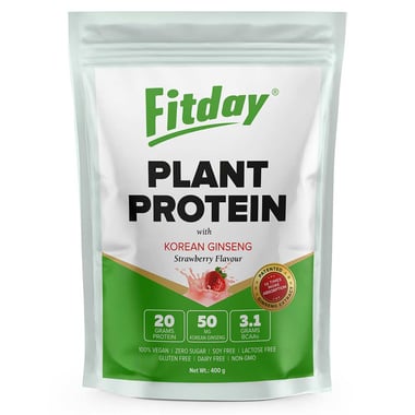 Fitday Plant Protein Powder, 0.88 lb Strawberry