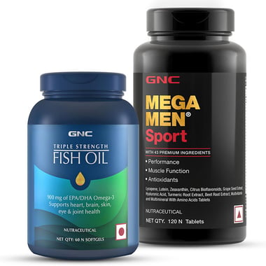 GNC Triple Strength Fish Oil & Mega Men Sport Multivitamin, 2 Piece(s)/Pack