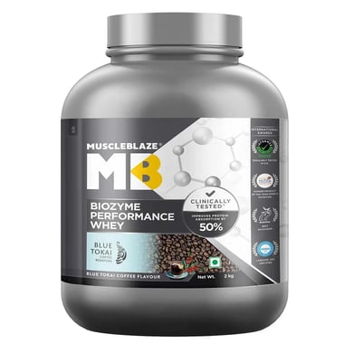 MuscleBlaze Biozyme Performance Whey Protein Powder (Old MRP),  4.4 lb  Blue Tokai Coffee 
