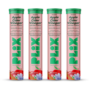 Plix Life Probiotic Apple Cider Vinegar, 15 tablet(s) Apple Burst (Pack of 4)