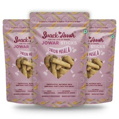 SnackAmor Jowar Sticks,  Onion Masala (Pack of 3)  50 g 