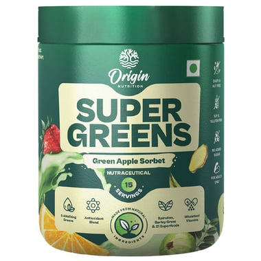 Origin Nutrition Supergreens Green Apple Sorbet Flavour, 120 g