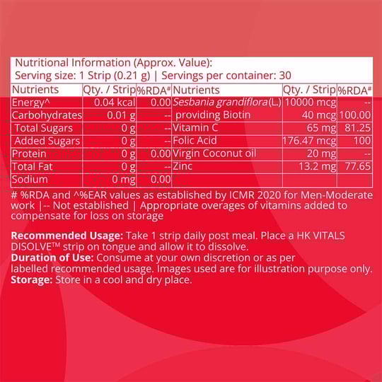 1 - HK Vitals DISOLVE Strips Biotin by HealthKart,  30 Strip(s)  Mango 