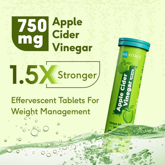 3 - HK Vitals ACV 750 mg Effervescent by HealthKart,  30 tablet(s)  Green Apple