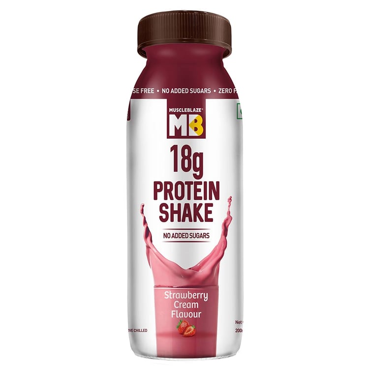 2 - MuscleBlaze 18g Protein Shake (No Added Sugar),  1 Piece(s)/Pack  Strawberry 