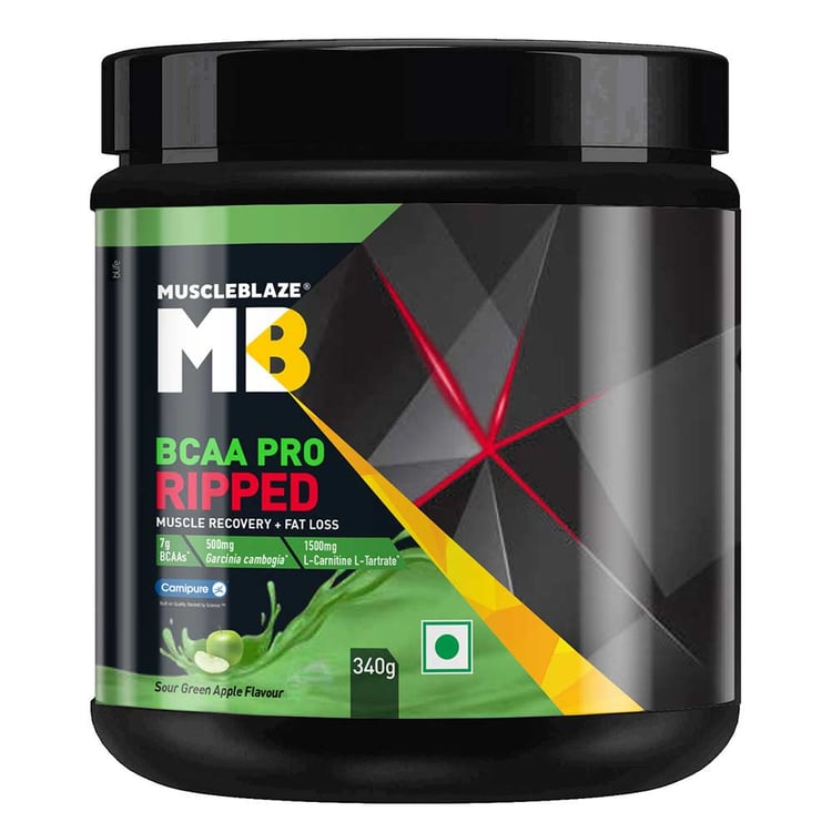 1 - MuscleBlaze BCAA Pro Ripped,  0.75 lb  22 Servings  Sour Green Apple 