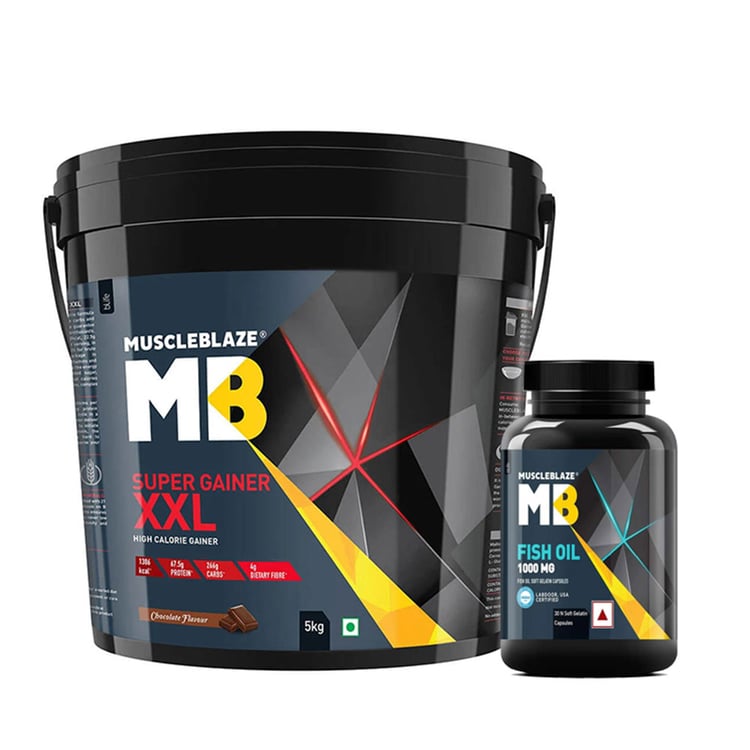 MuscleBlaze Super Gainer 5 kg & Fish Oil 30 Caps Combo