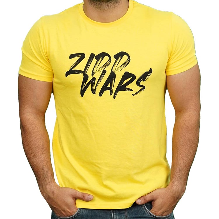 1 - MuscleBlaze ZIDD Wars T- Shirt,  Yellow  X Large 