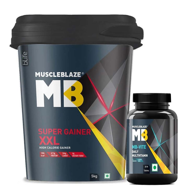 MuscleBlaze Super Gainer XXL 5 kg & MB-VITE 30 tabs Combo