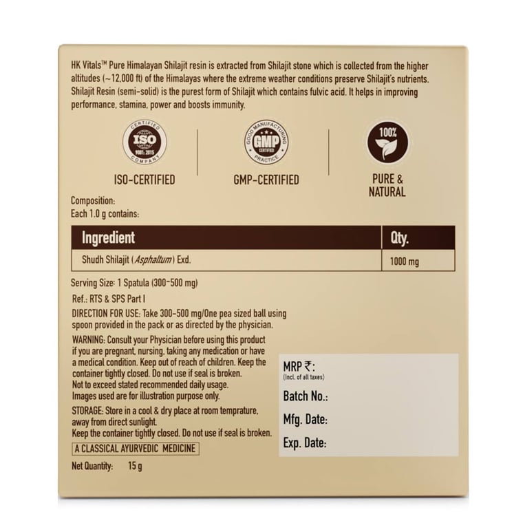 4 - HK Vitals Pure Himalayan Shilajit Resin by HealthKart,  15 g